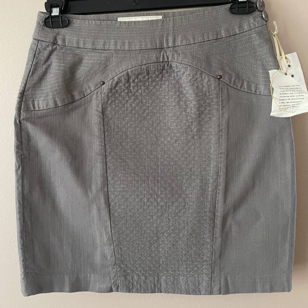 Anthropologie Alicante Denim Skirt Gray Penil Mini By Leifsdottir size 6 NWT